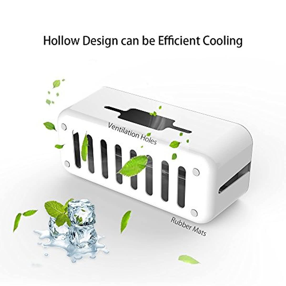 NTONPOWER Cable Management Box Cord Organizer Box Power Strip Cover with Phone Tablet Holder Stand 17 X 7.1 X 6.3 inches Super Large Hide Cable Box for Home Office Desktop Entertainment Center - Gray