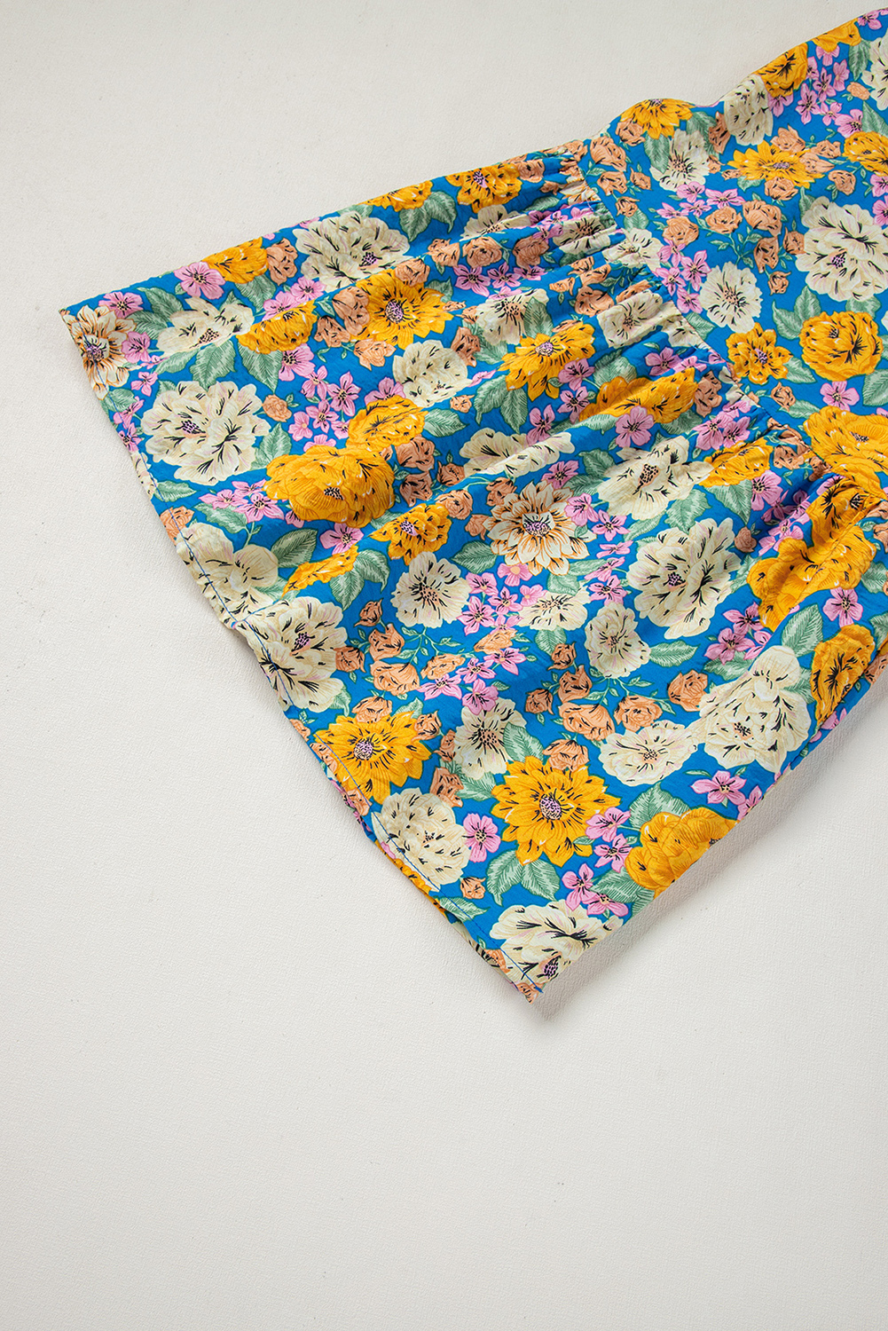 Gray Textured Wide Leg Overall with Pockets