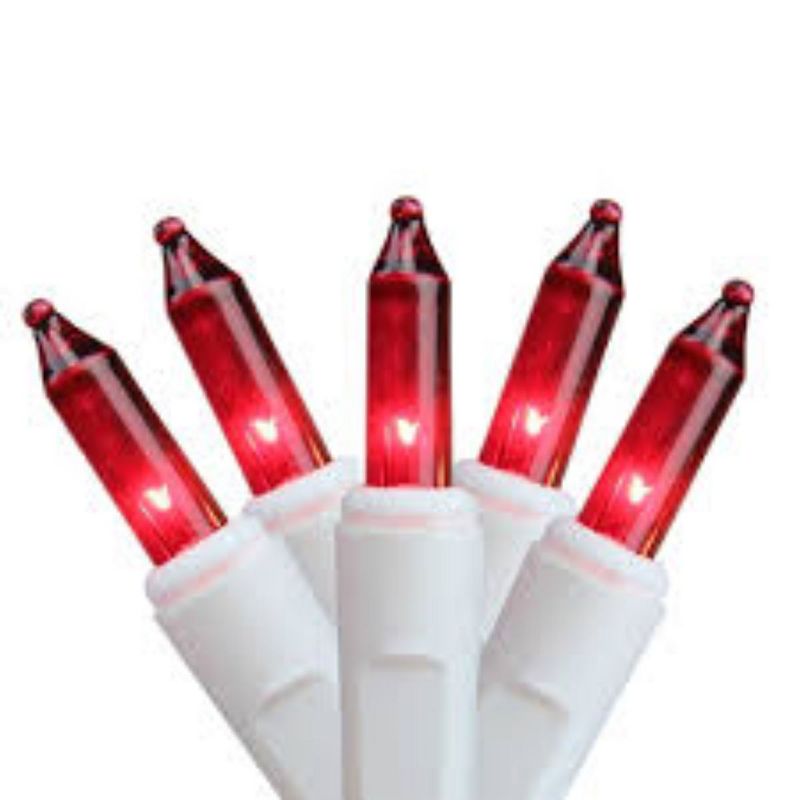 J. Hofert Co 100-Count Pink Mini Icicle Christmas Lights, 4.6ft White Wire