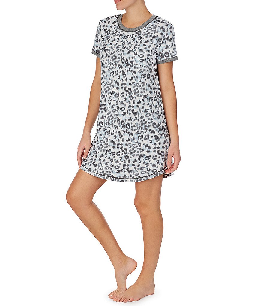 Sleep Sense Wallpaper Printed Short Sleeve Jersey Knit Sleepshirt