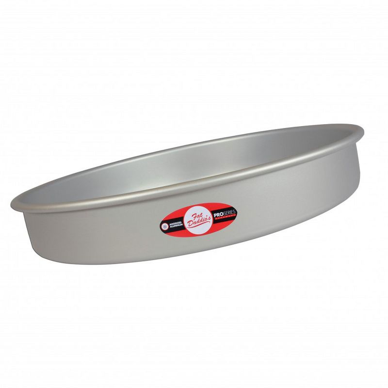 Fat Daddio's PRD-122 Anodized Aluminum Round Cake Pan with Solid Bottom, 12 x 2"