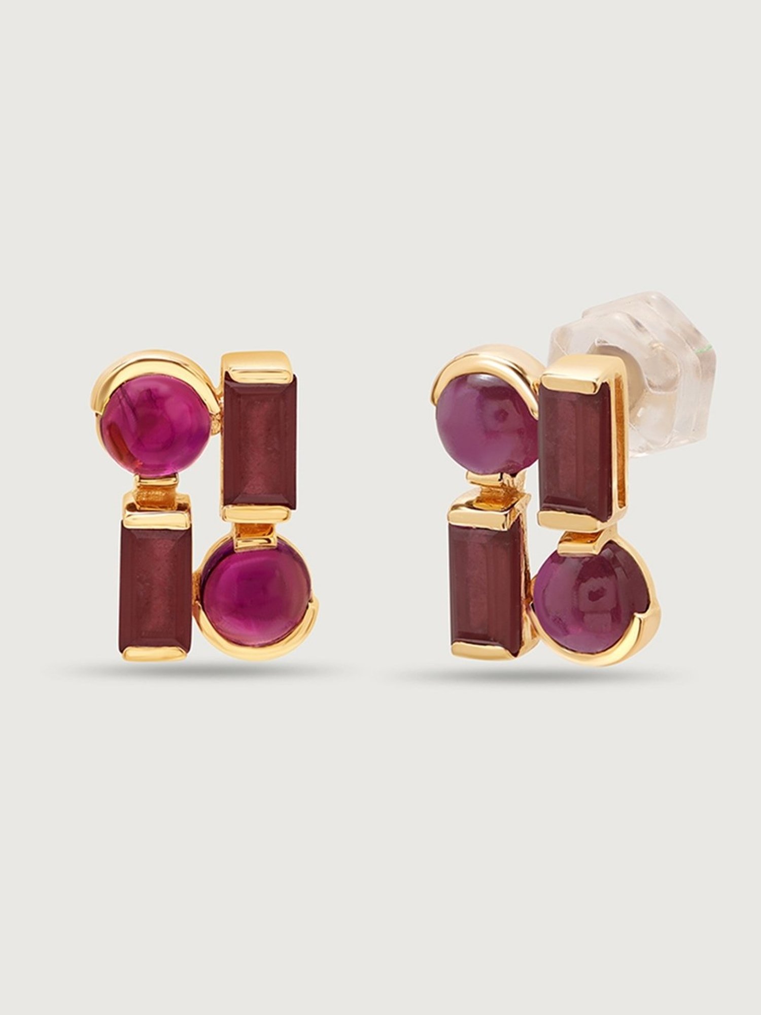 Mia by Tanishq Cherry Chalice 14k Ruby Stud Earrings for Women