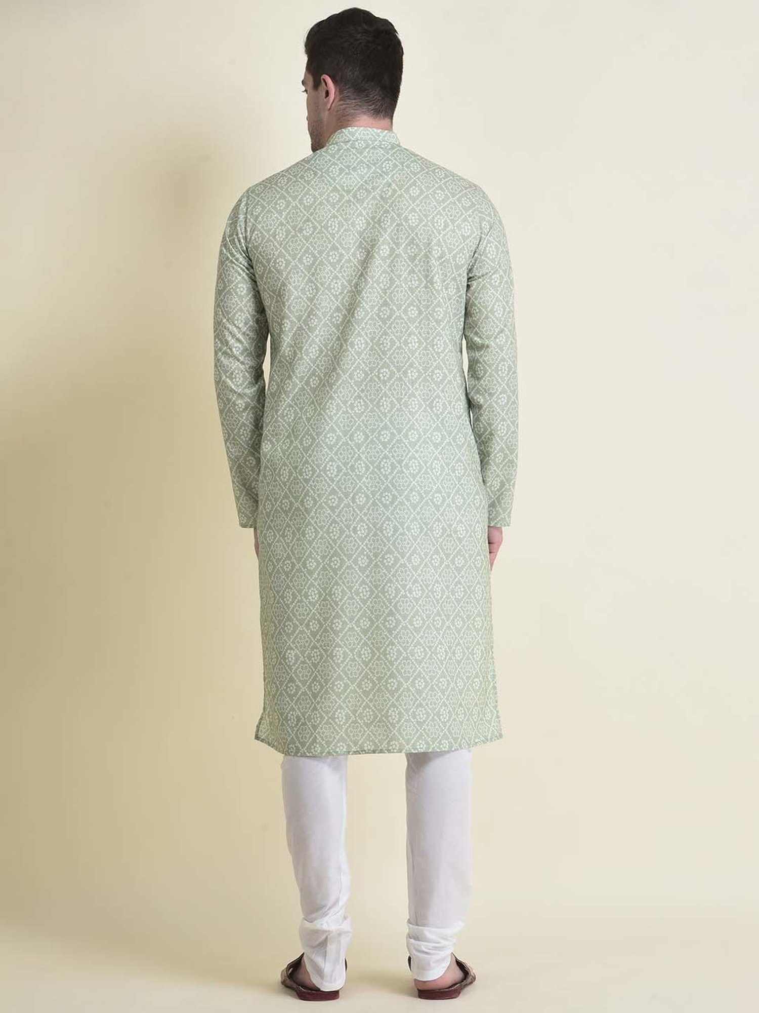 Sanwara White Regular Fit Chikankari Kurta & Churidar Set