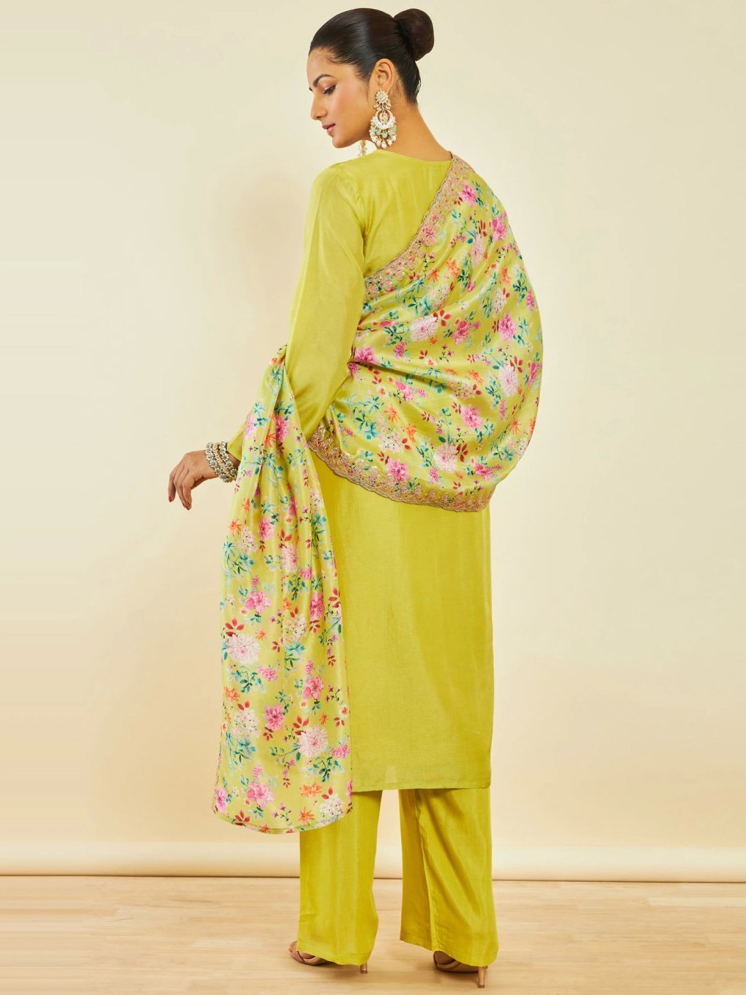 Soch Green Embroidered Unstitched Dress Material