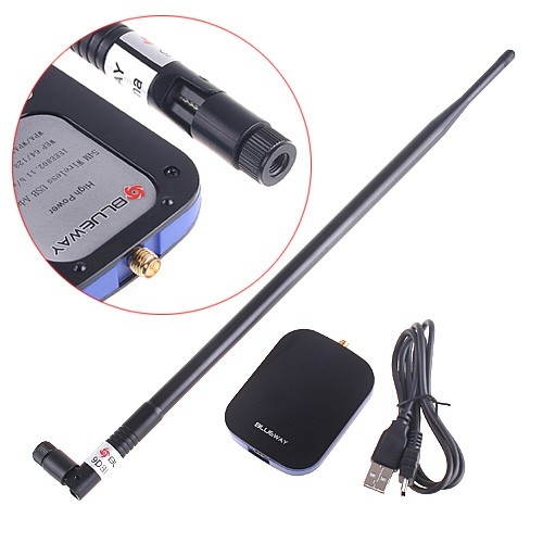 KuWfi N9500 2000mW Blueway Wireless USB WIFI Adapter Ralink 3070L High Power WIFI Adapter 150Mbps WIFI Adapter With 15dbi Antenna BT-9500