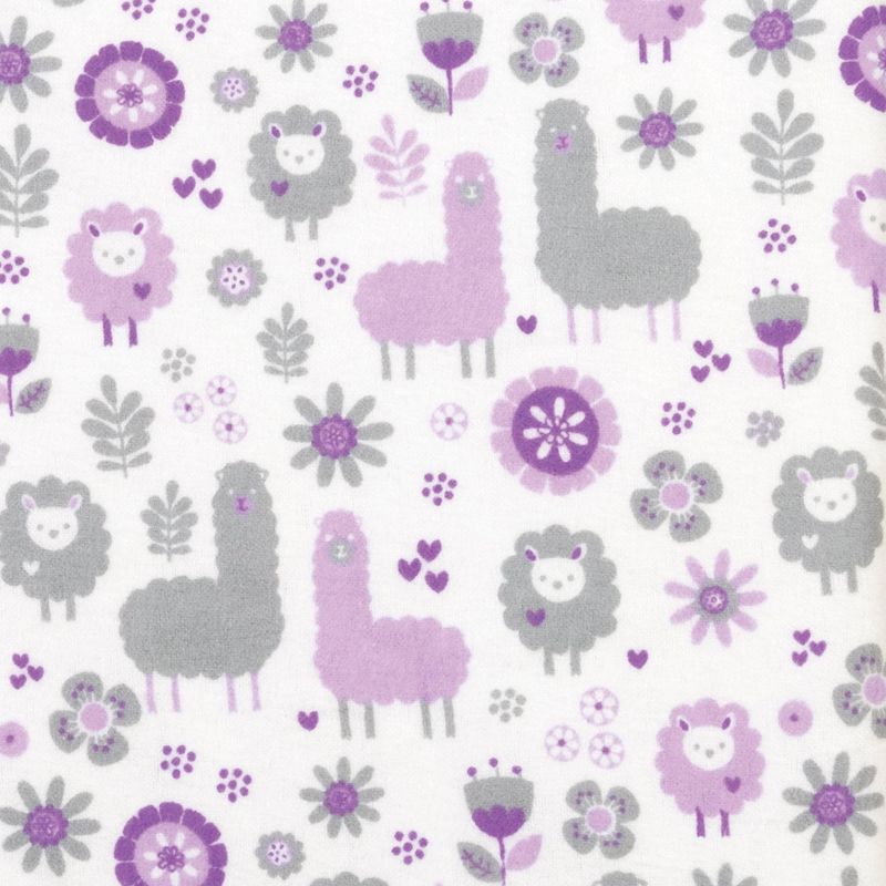 Trend Lab Llamas and Unicorns Flannel Burp Cloth Set - Purple 4pk