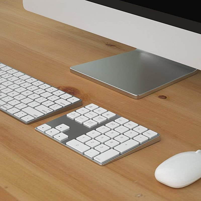 Numeric Keypad Portable Wireless 34Key External Number pad with Multiple Shortcuts for Computer Laptop Windows Surface Compatible with Apple iMac Mackbook iPad White