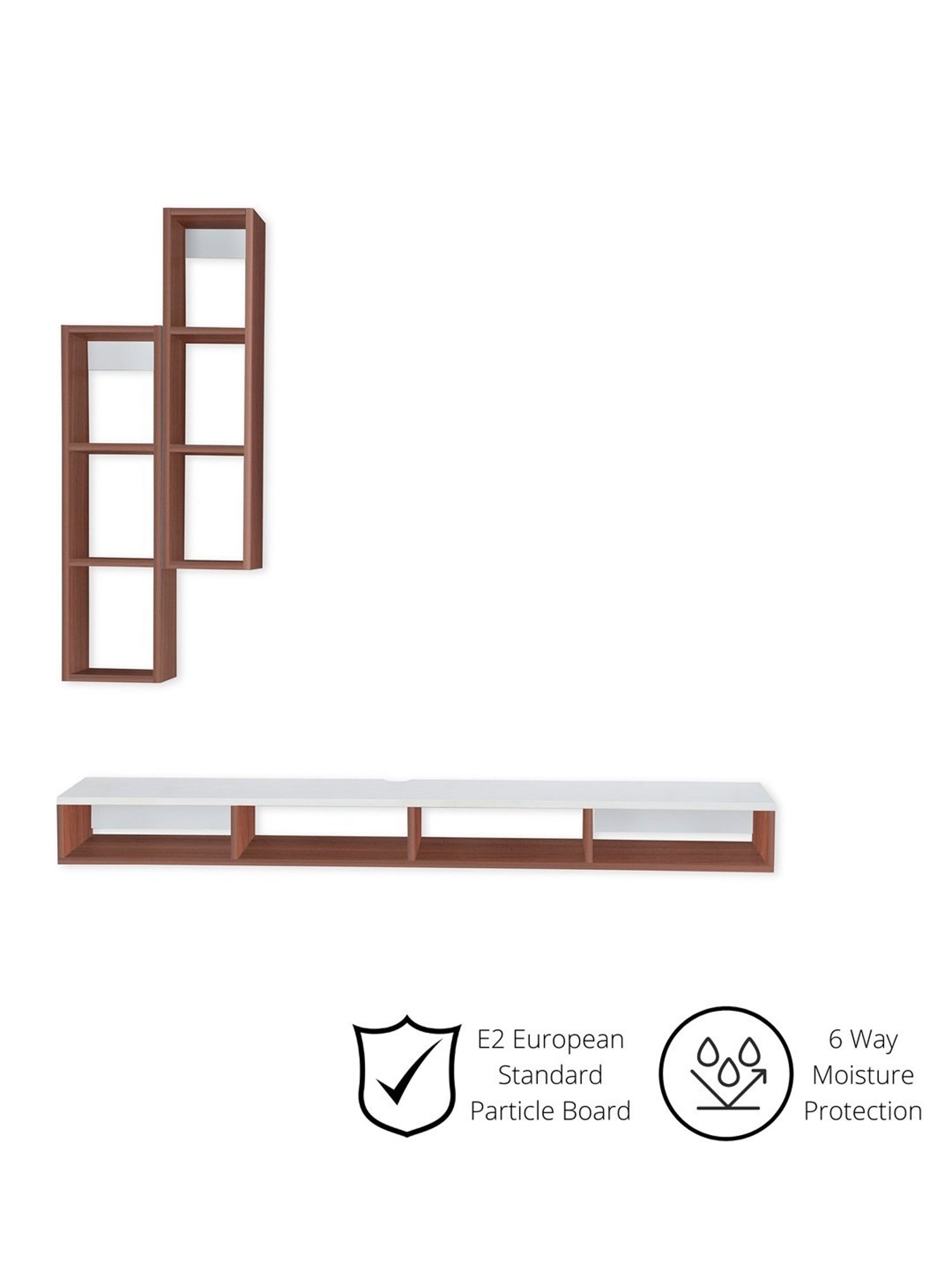 Delite Kom Flex Flowery Wenge & Acacia Dark Engineered Wood TV Entertainment Unit