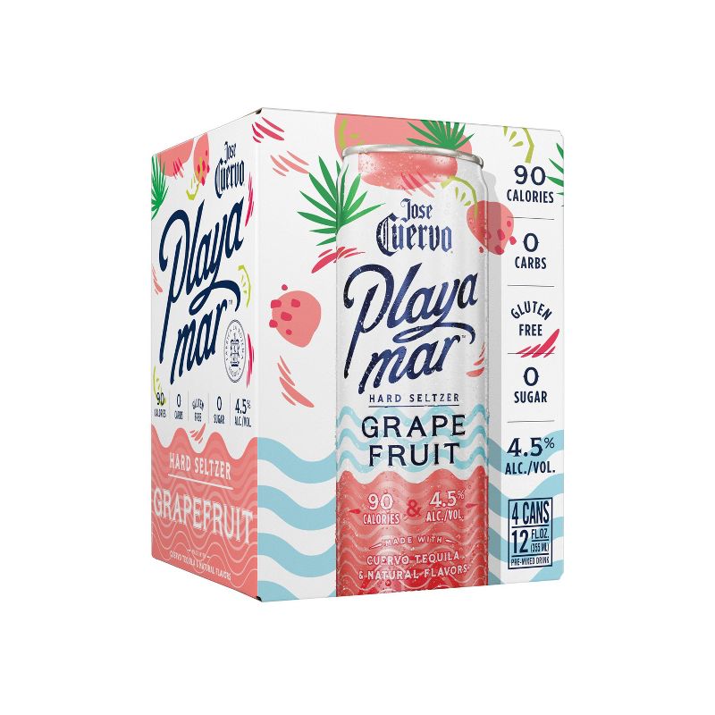 Jose Cuervo Playamar Grapefruit Hard Seltzer - 4pk/355ml Cans