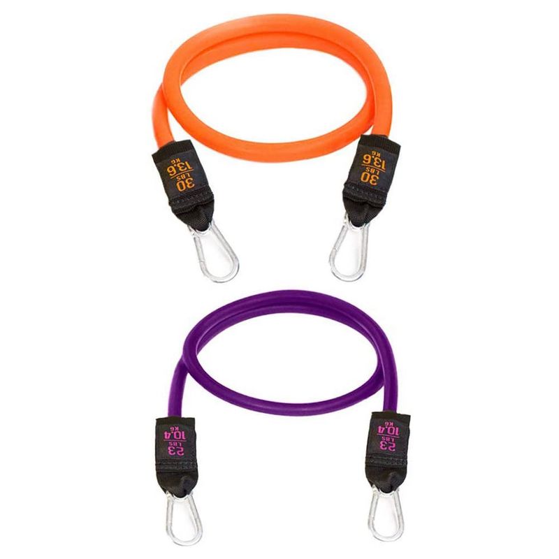 Bodylastics BLCOMP1OR1PU High Quality 23 and 30 Pound Full Body Anti Slip Resistance Clip Bands Fitness Weight Set w/ Durable Patented Locks, (2 Pack)