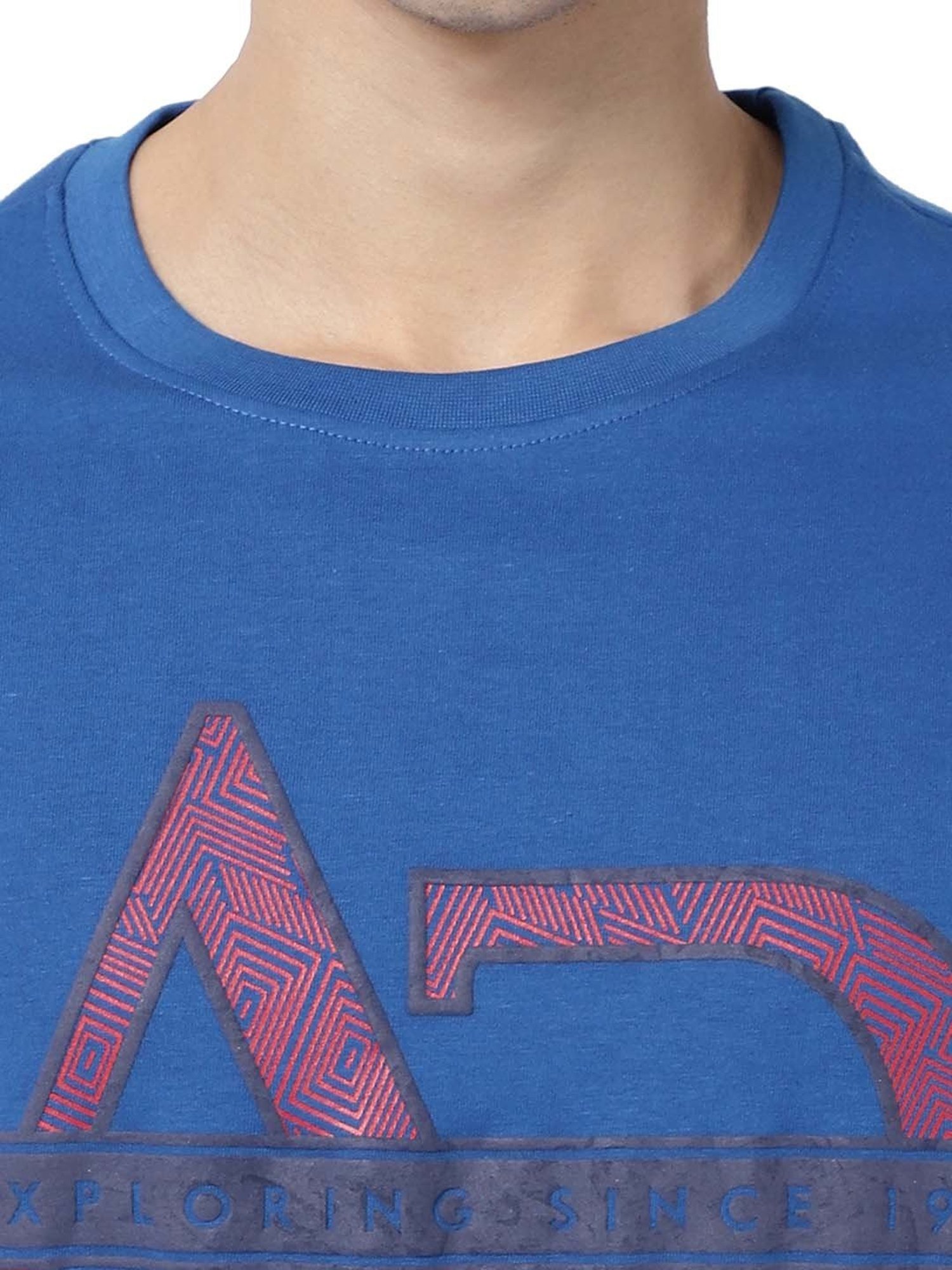 AD by Arvind Royal Blue Crew T-Shirt