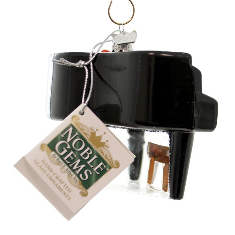 Noble Gems Black Piano Ornament Glass Christmas Keys Music  -  Tree Ornaments