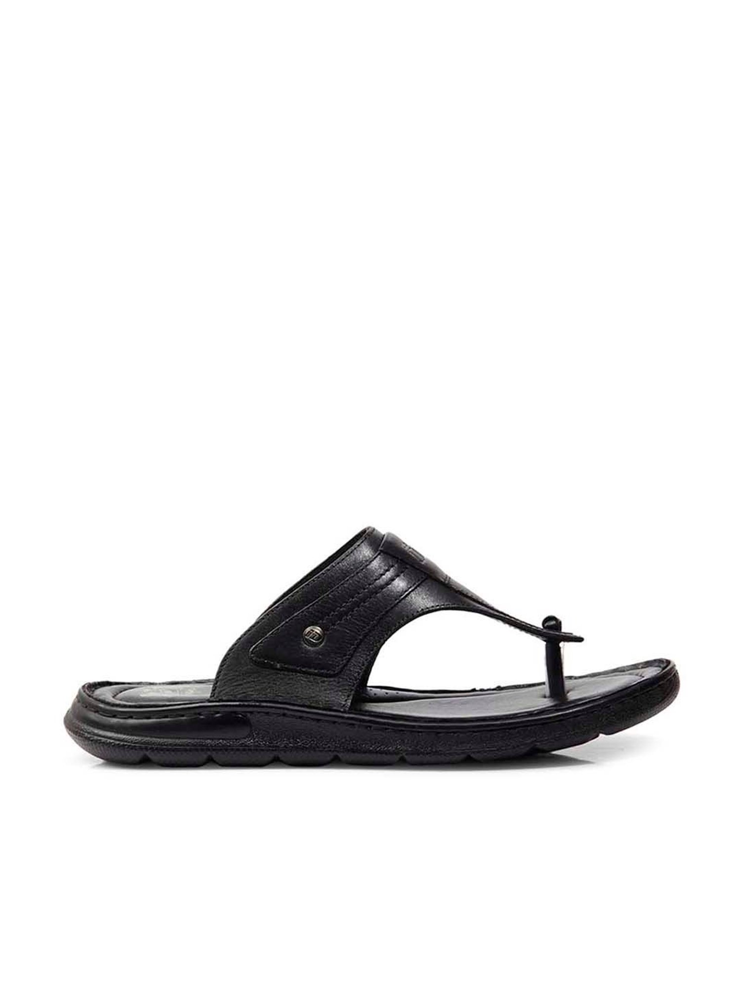 ID Men's Black T-Strap Sandals