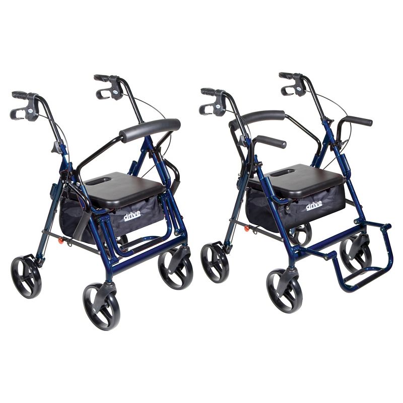 Medline Deluxe Rollator with Curved Back - Blue