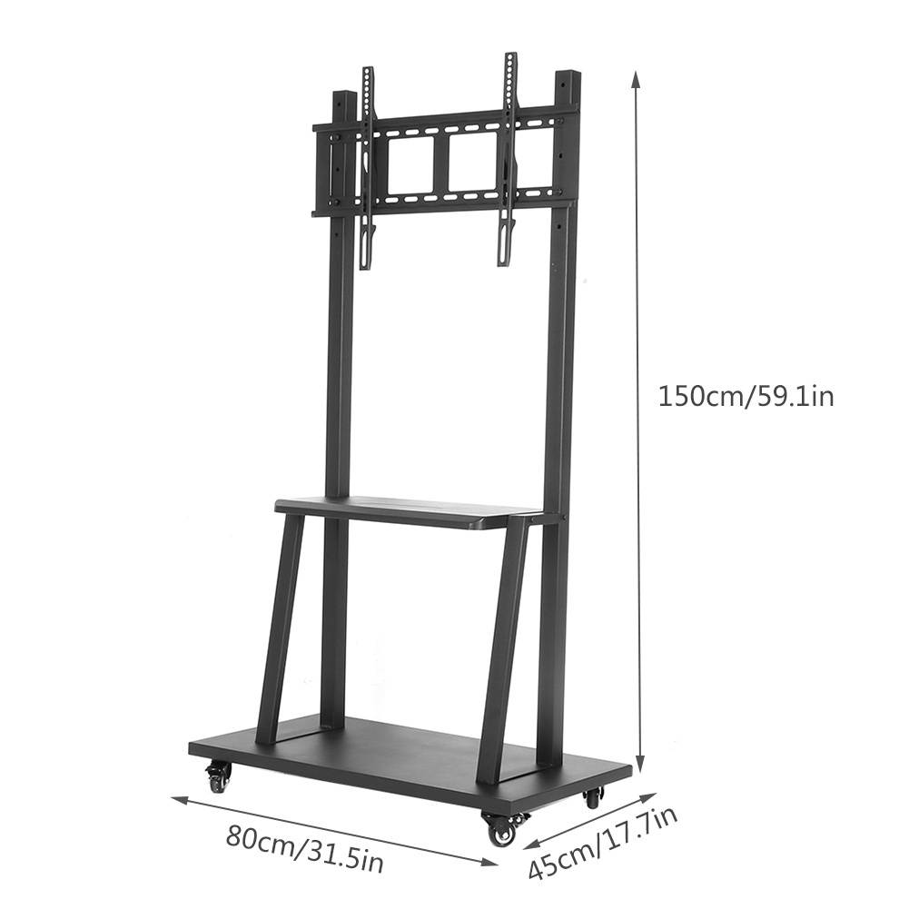 Mobile TV Stand Rolling TV Cart with Wheels for 32-70in LCD TV w/ 2 Layers Panel