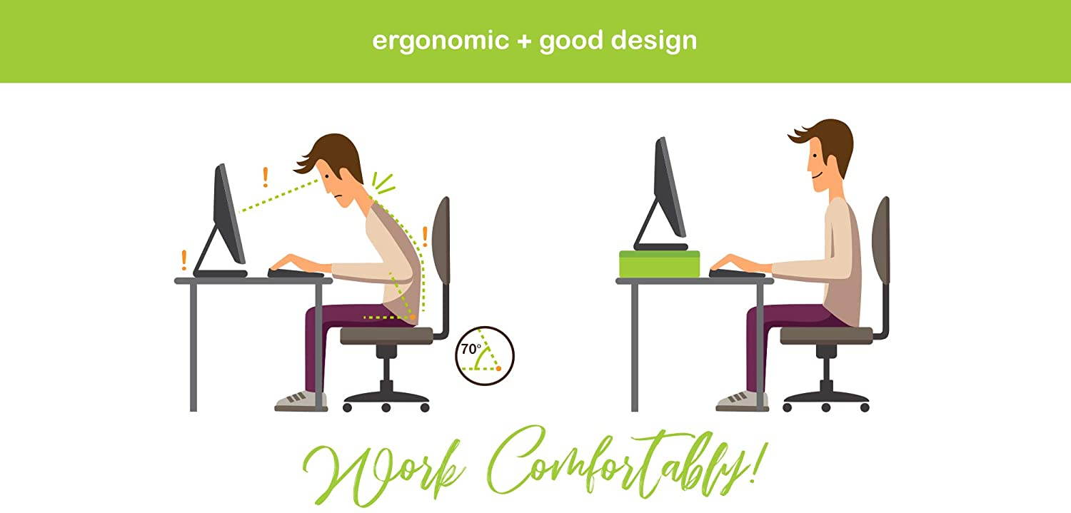 Way Basics 19.7"W Simple Computer Monitor Riser/Laptop Stand, Black Wood Grain - Lifetime Guarantee