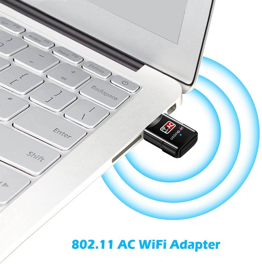 USB WiFi Adapter for PC - Dual Band 2.4G/5G Mini Wi-Fi 802.11 AC Wireless Network Adapter with High Gain Antenna WiFi USB for Desktop Laptop Windows10/8.1/8/7/XP, Mac OS 10.6-10.15,600Mbps