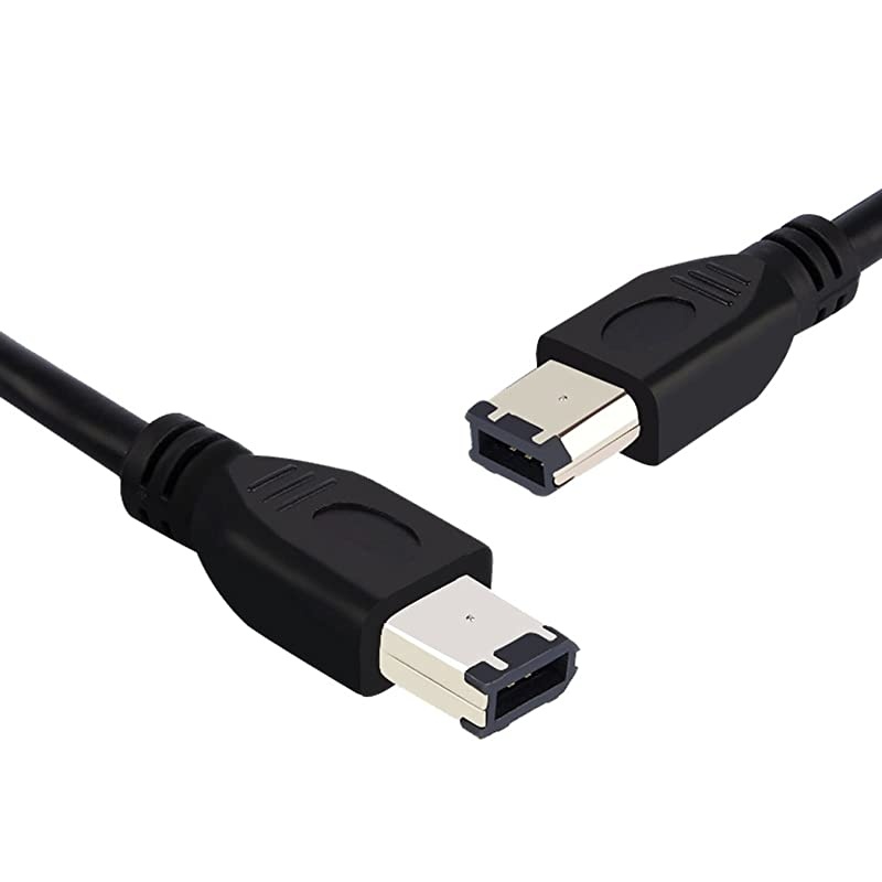 5FT 6 Pin to 6 Pin Firewire DV iLink Male to Male IEEE 1394 Cable(Black)