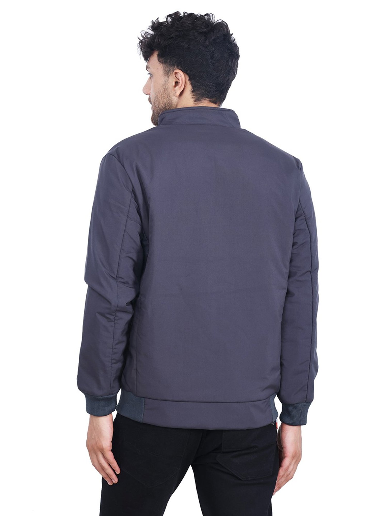 Dollar Slate Grey Regular Fit High Neck Jacket