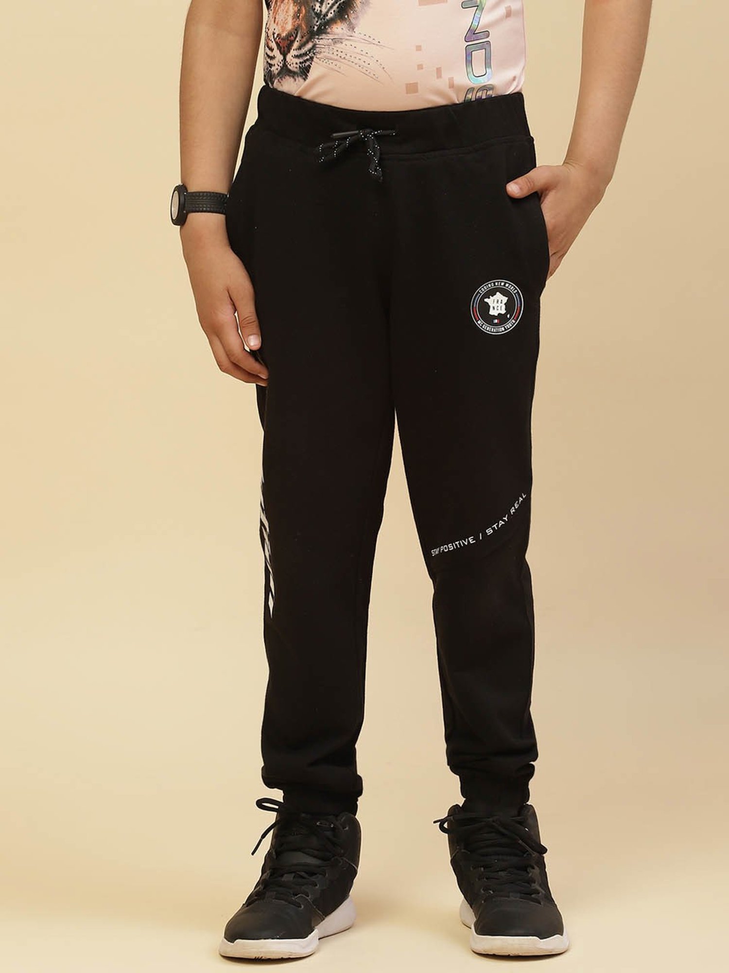 Fame Forever by Lifestyle Boys Tan Cotton Regular Fit Pants