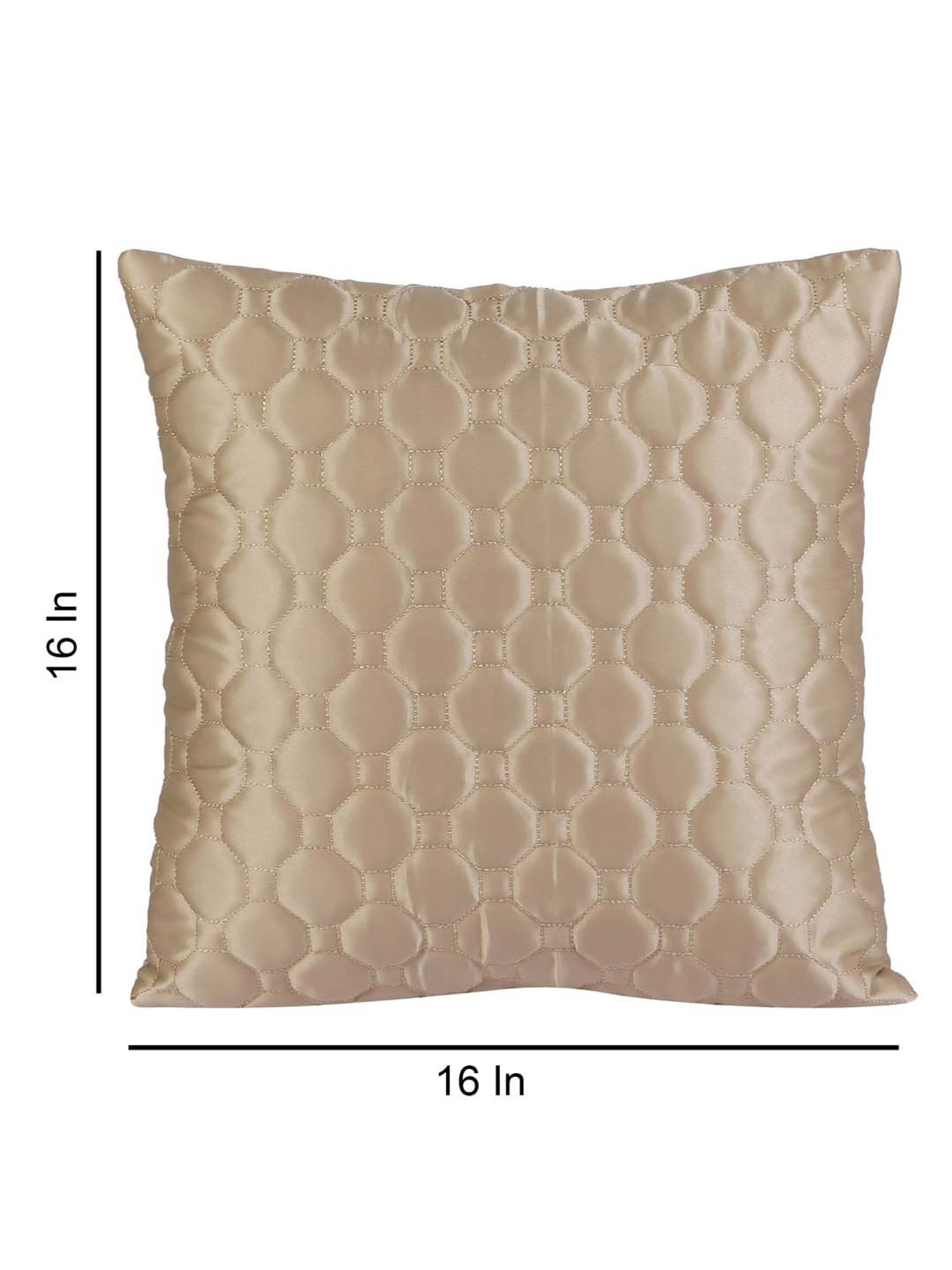 MFD HOME Furnishing Beige Satin Cushion Cover - Set of 1