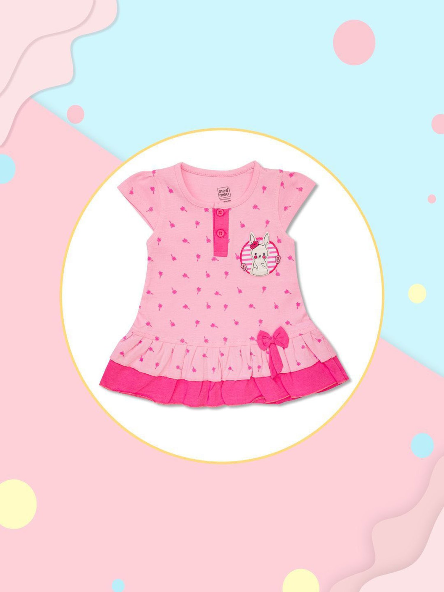 Ed-a-Mamma Baby Multicolor Printed Dress (Pack Of 2)