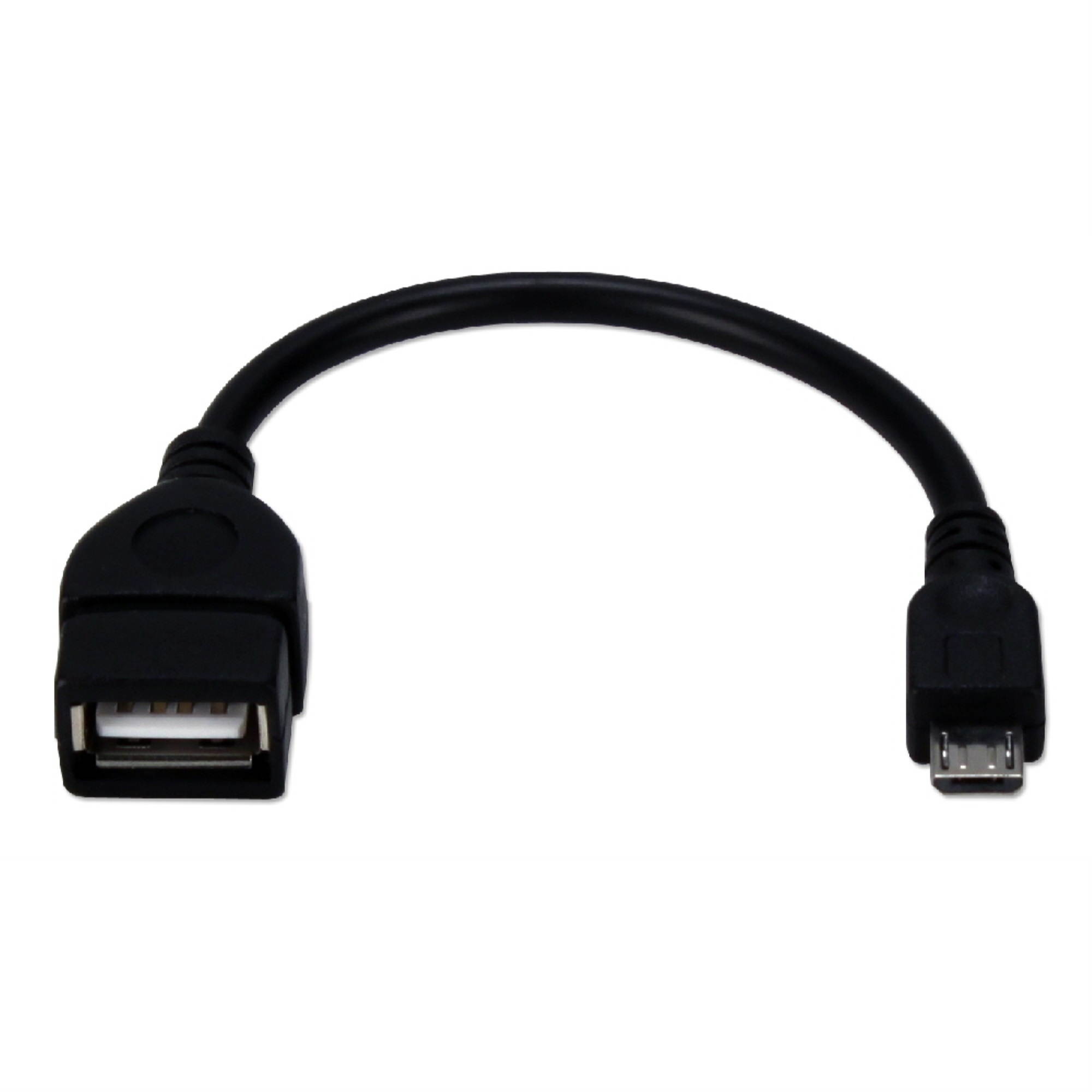 Qvs 6 Inches Micro-Usb Male To Usb-A Female Otg Adaptor For Smartphone Or Tablet