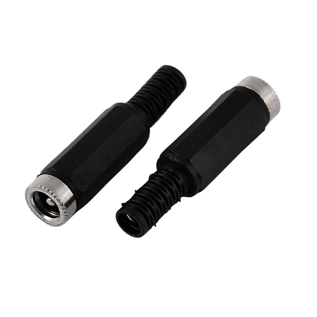 Global Bargains 2pcs 5.5mm x 2.1mm Solder Type Female DC Power Inline Plug Socket Jack Connector