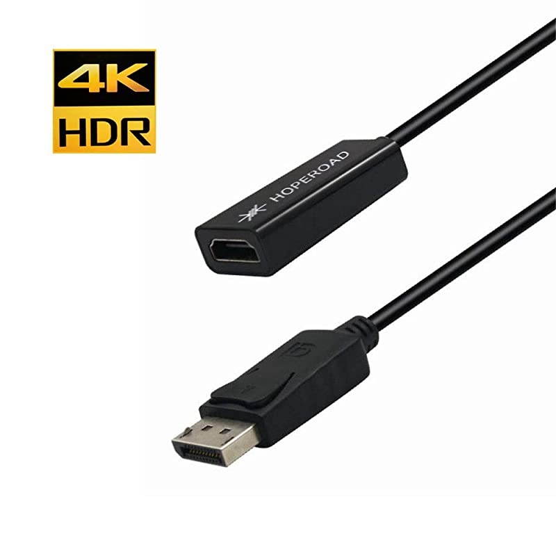 DisplayPort to HDMI Adapter 4K 60Hz UHD  DP14 Male to HDMI20 Female Cable Compatible with Tablets TVampMonitor Playing Source Laptop and MoreDeep Black