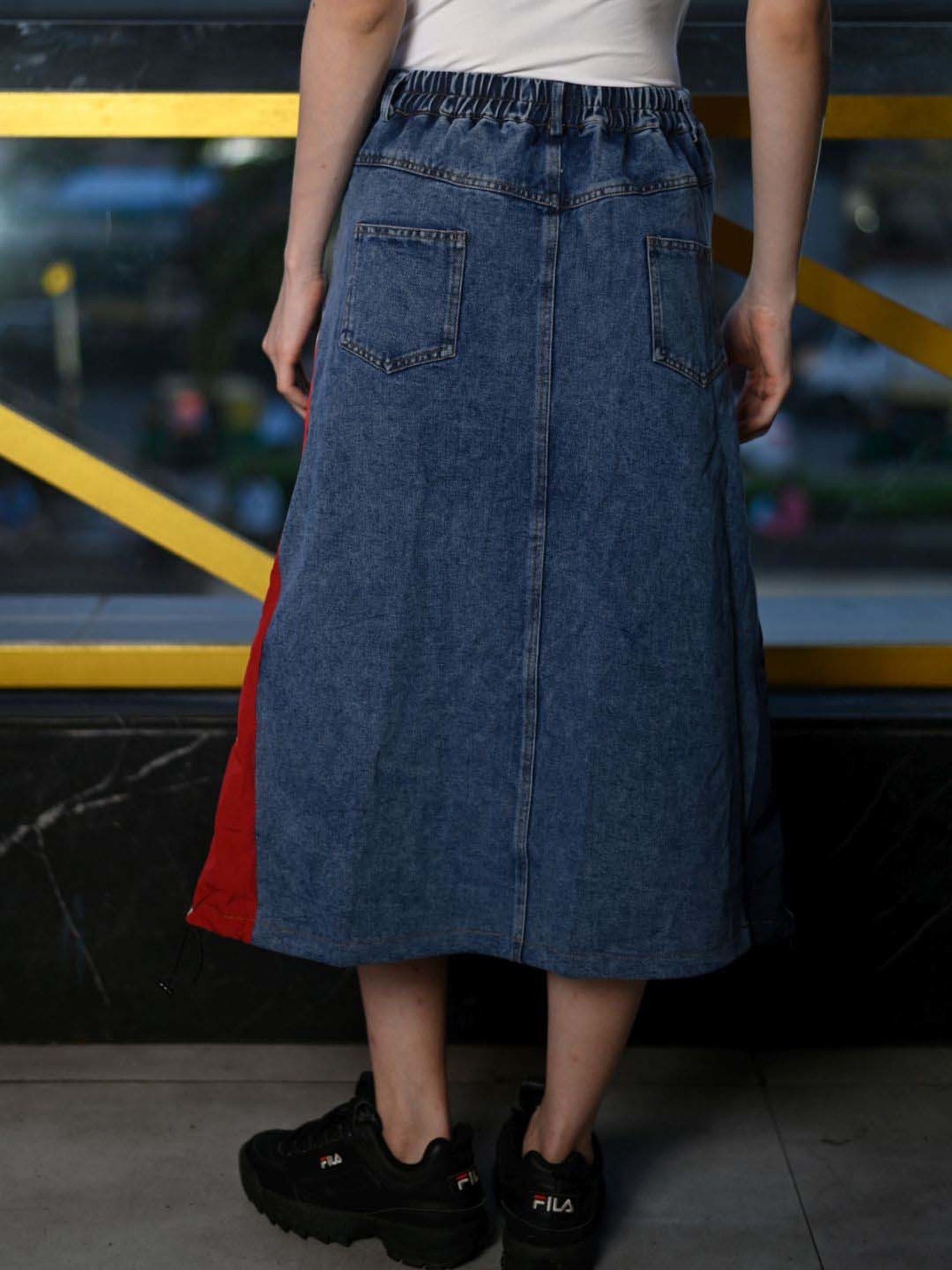 Odette Blue A-Line Skirt