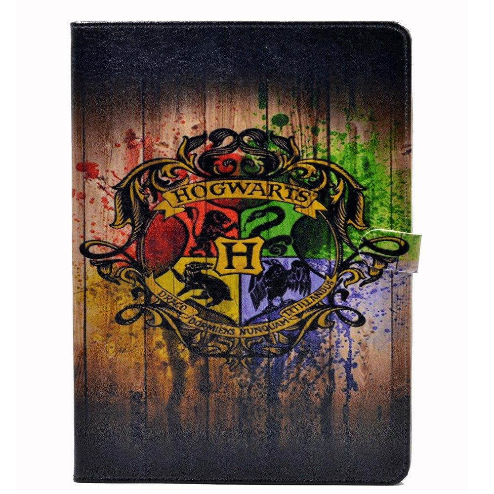YHB Hogwarts Watercolor Art Pattern Leather Flip Stand Case Cover For Apple ipad Air 2 II (2014 Model)