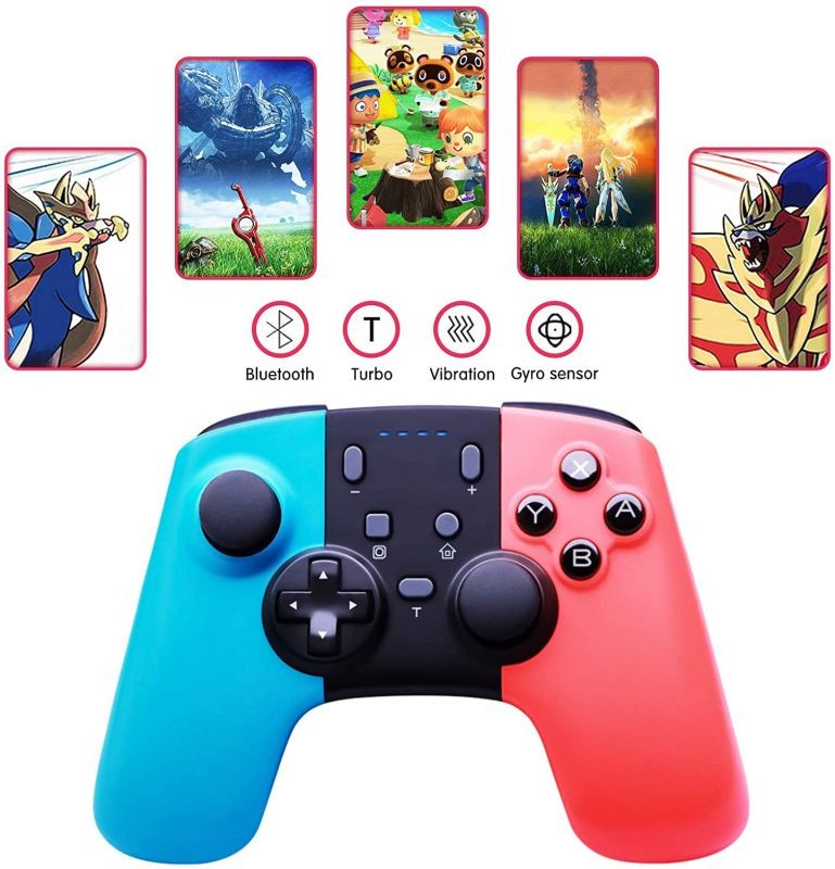 Ralthy Wireless Pro Controller for Switch, Extra Controller Gamepad Joystick for Switch Controllers, Supports Gyro Axis, Turbo and Dual Vibration