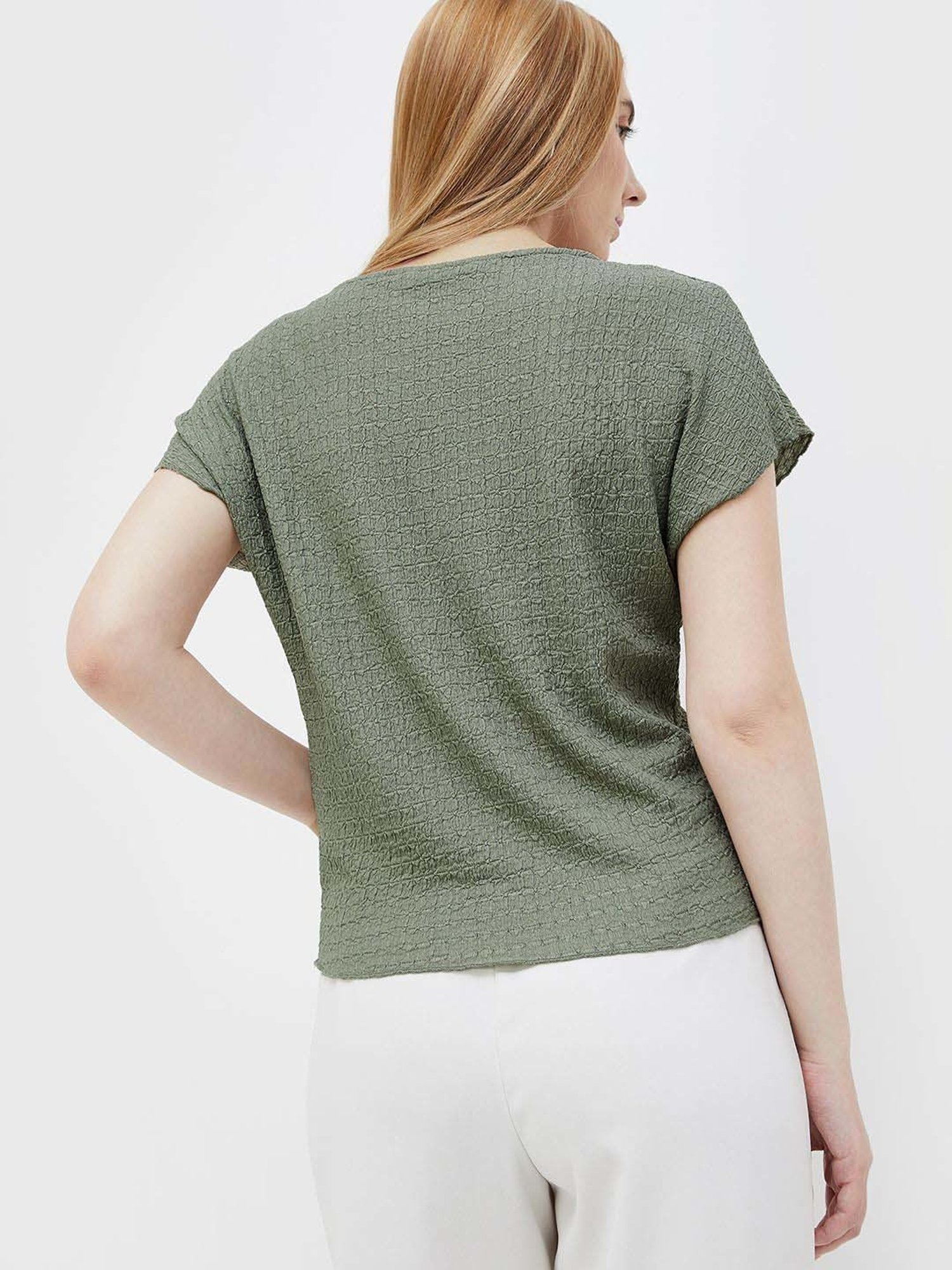 Code by Lifestyle Green Self Pattern Top