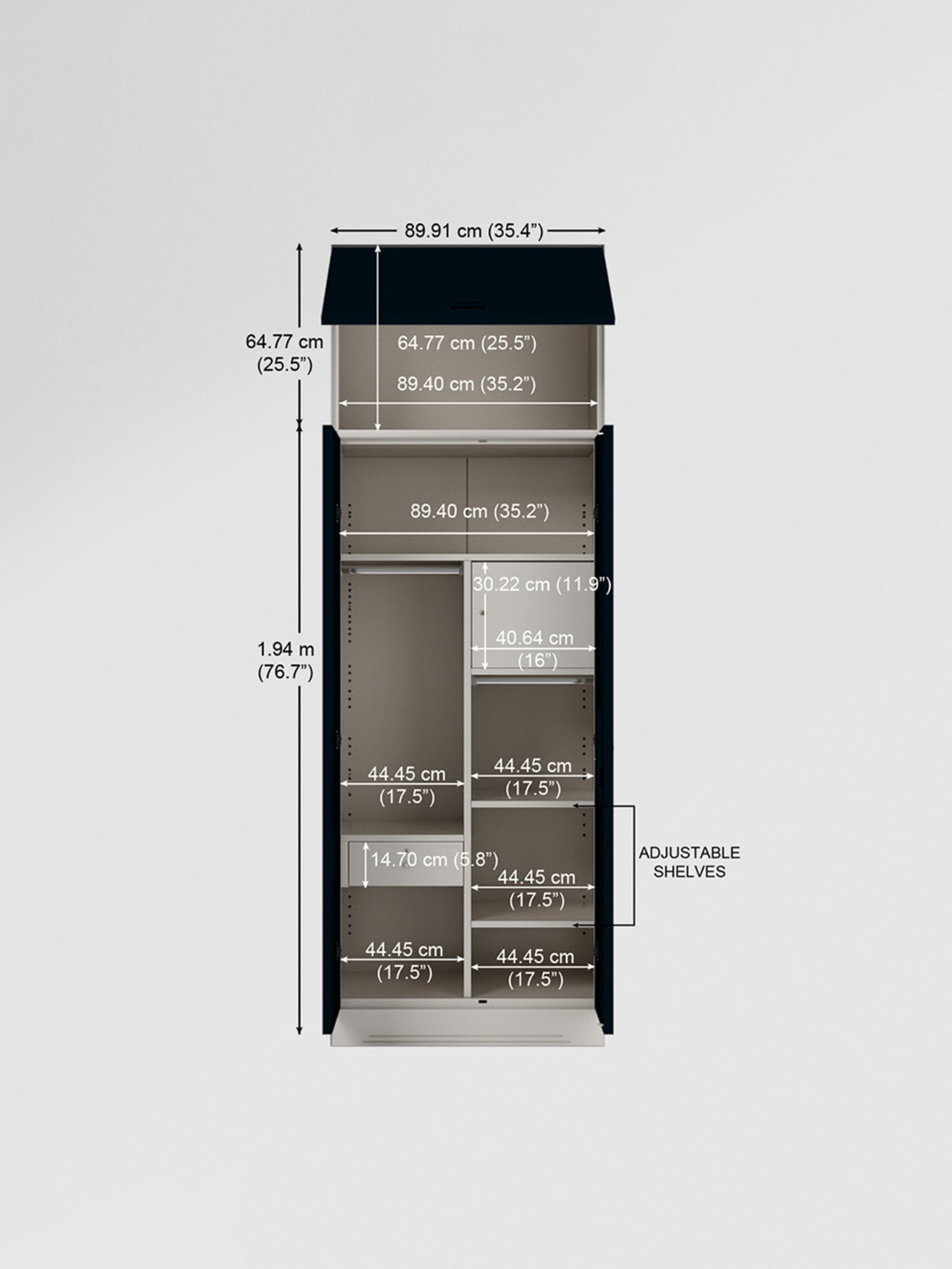 Godrej Interio Slimline 2-Door Steel Almirah, Blue (1-Year Warranty, 1 Locker, 1 Drawer,OHU)