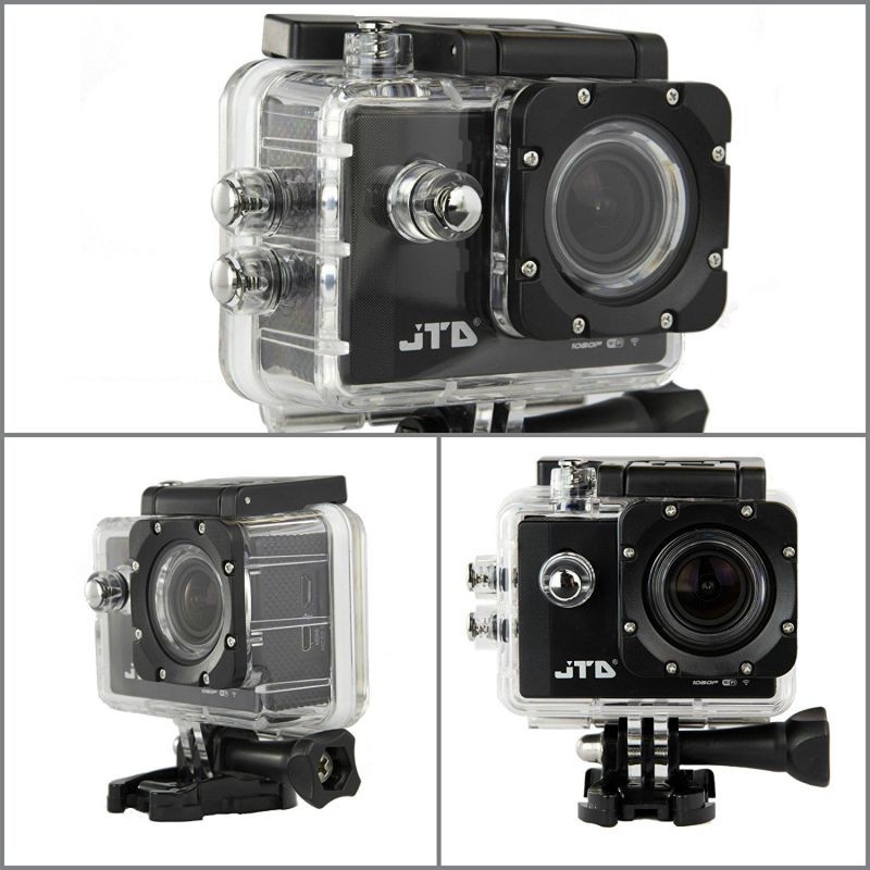 JTD J-EXP 2.0 Premium Sport DV Action Camera 12MP 1080P 170 Degree Angle Anti-Glare Coating Lens Sport Camera Waterproof Cam DV Camcorder Outdoor for Bicycle Motorcycle Diving Swimming (Black)