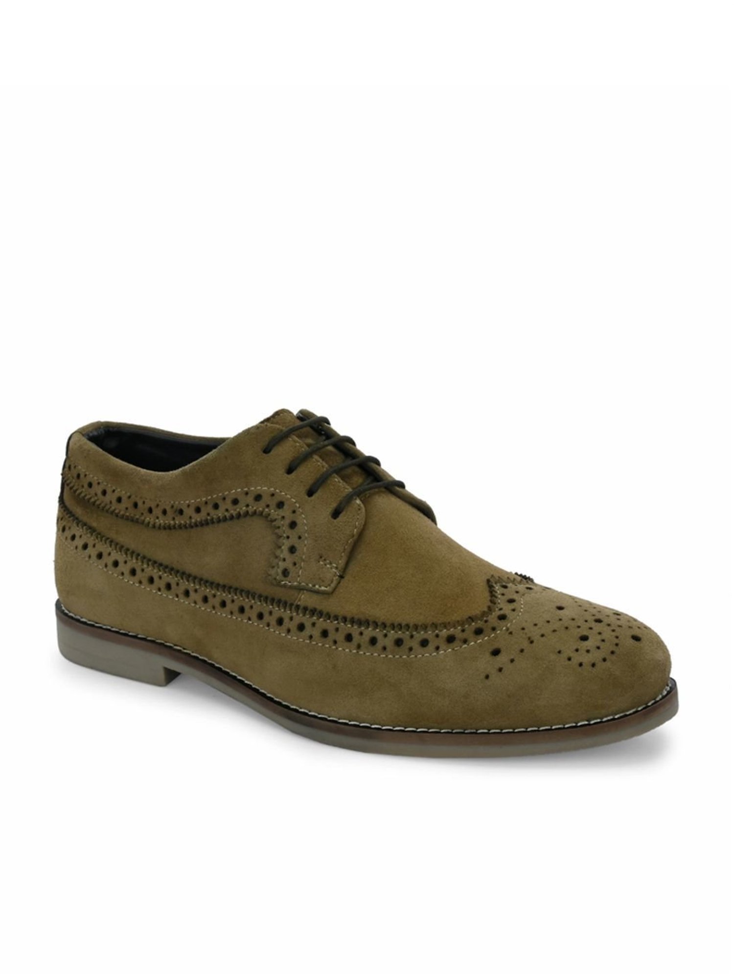 Hoversole Men's Charles Olive Brogue Shoes