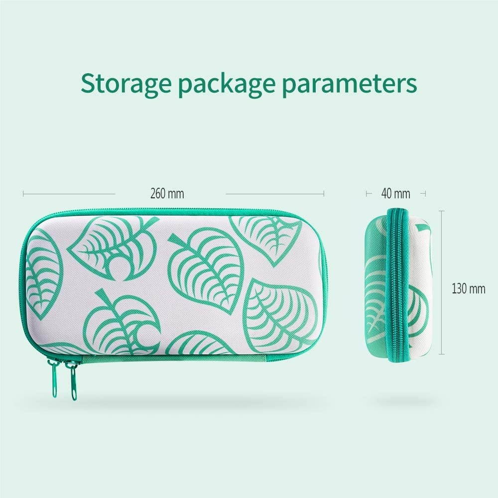 JINGDU Carrying Case for Nintendo Switch, Protective Portable Hard Shell Storage for Leaf Crossing NS Console,Travel Cover Bag with 8 Game Card Slots for Switch NS Games & Accessories for Girls Boys