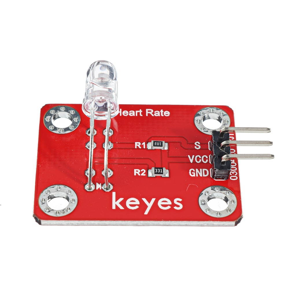 Brick Finger Heartbeat Module(Pad hole) with Pin Header Board Analog Signal