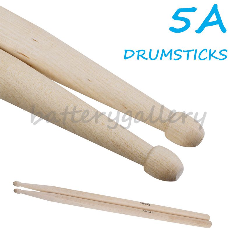 Pair of 5A Maple Wood Drumsticks Stick for Drum Set Lightweight Professional NEW