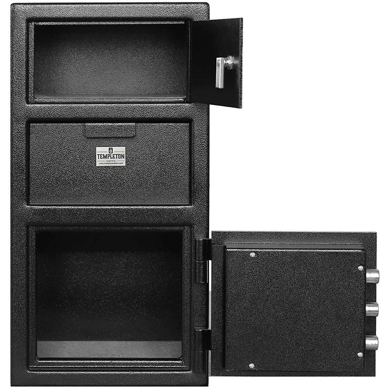 Templeton Safes Standard Depository Drop Safe & Lock Box, Electronic Multi-User Keypad Lock with Key Backup, Anti Fishing Security, 1.5 CBF Black