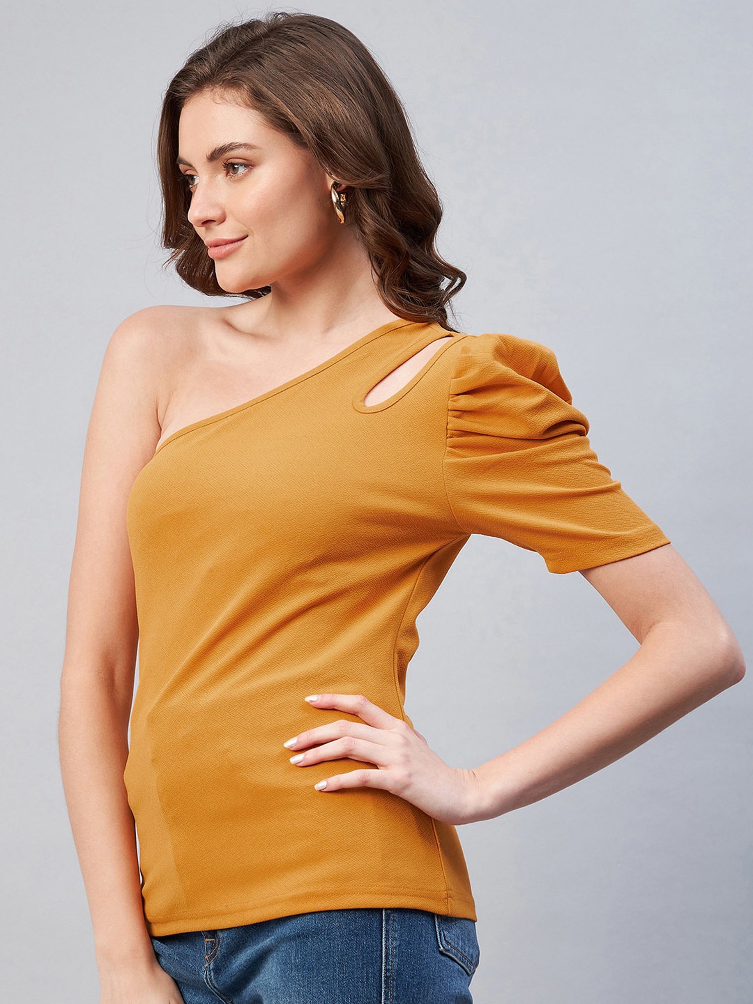 Marie Claire Mustard Top