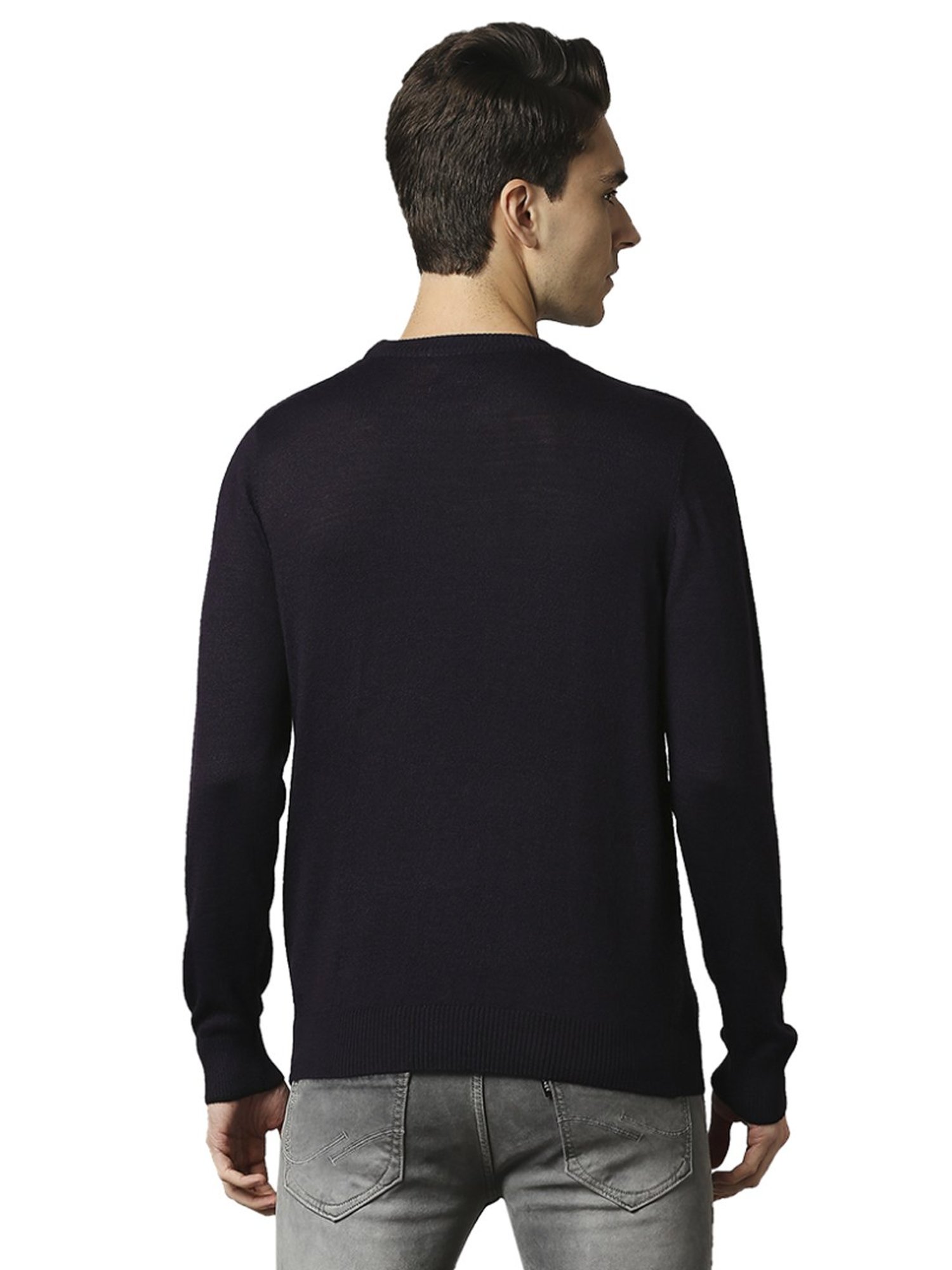 Raymond Purple  Regular Fit Printed Sweaters