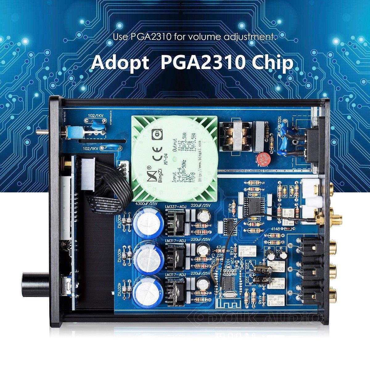 Nobsound PGA2310 Bluetooth 4.2 Audio Receiver Hi-Fi Preamplifier Remote Control