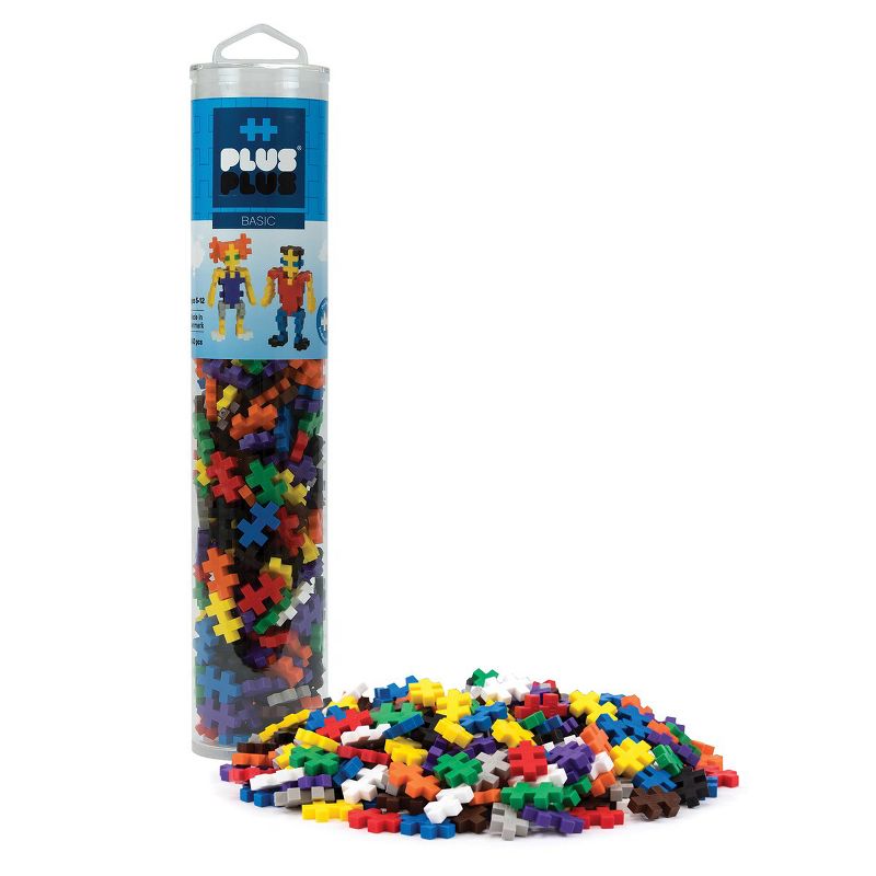 Plus-Plus 240 Piece Basic Color Tube Set & Baseplate Duo - Building STEM Toy