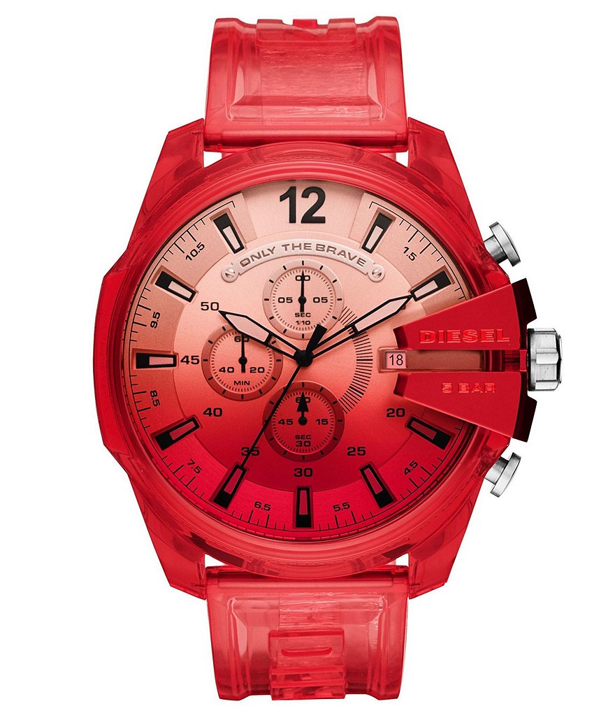 Diesel Mega Chief Chronograph Red Polyurethane Watch