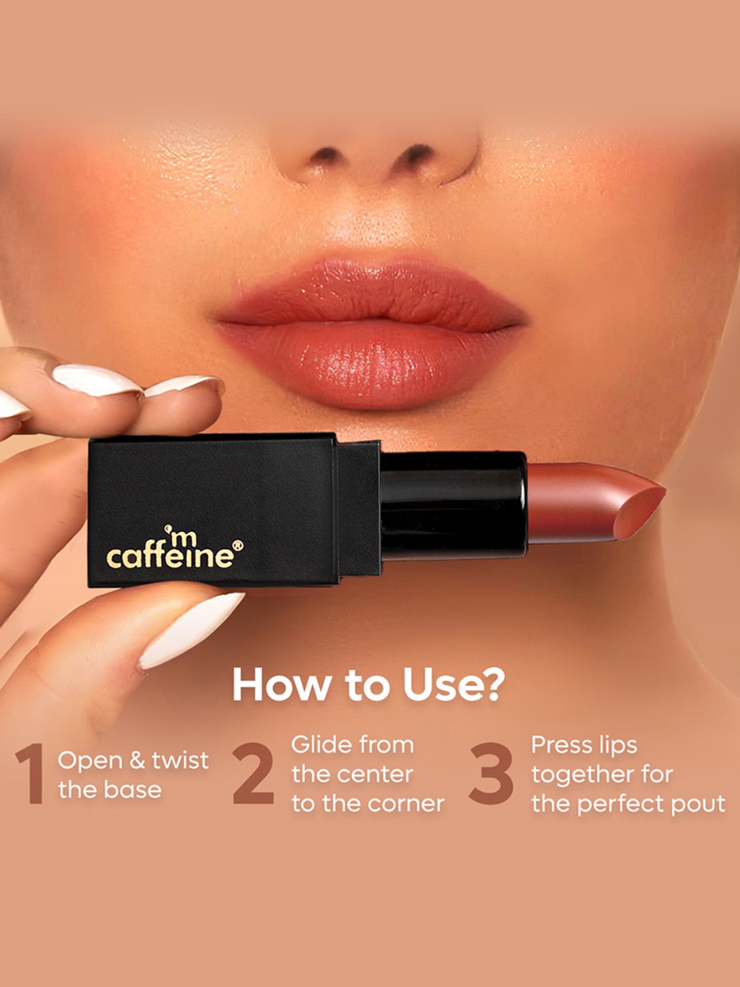 mCaffeine Cocoa Kiss Creamy Matte Lipstick Caramel Marvel - 4.2 gm
