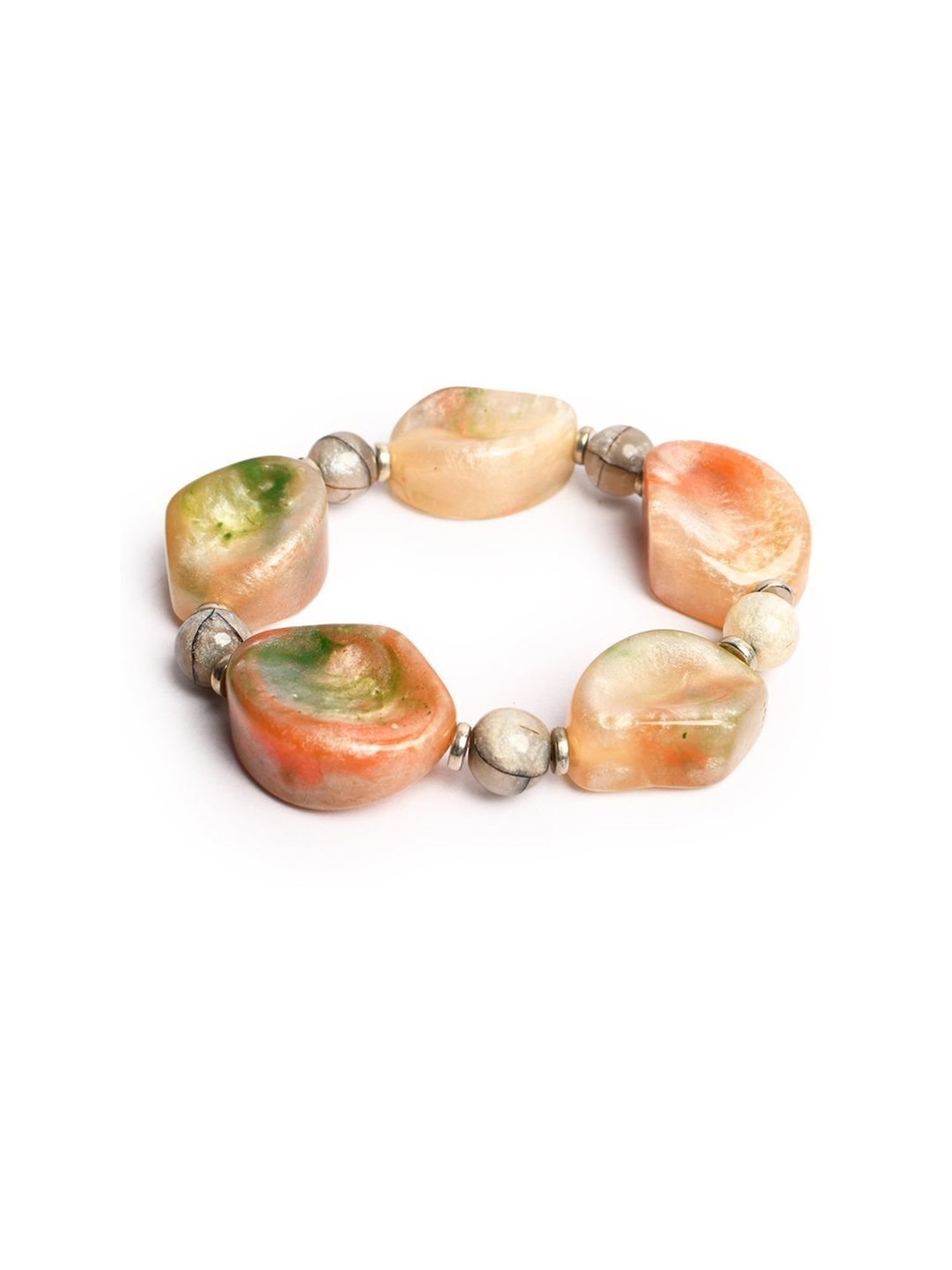 IMLI STREET Multi-Coloured Artificial Stone Stretchable Bracelet for Women