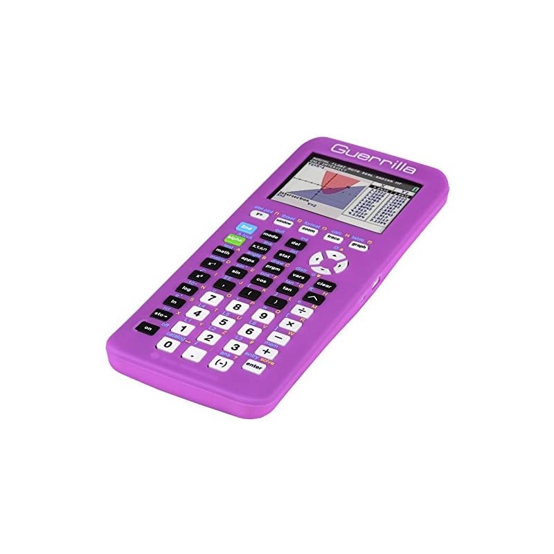 Silicone Case for Texas Instruments TI84 Plus CE Color Edition Graphing Calculator With Screen protector and Graphing Ruler Purple