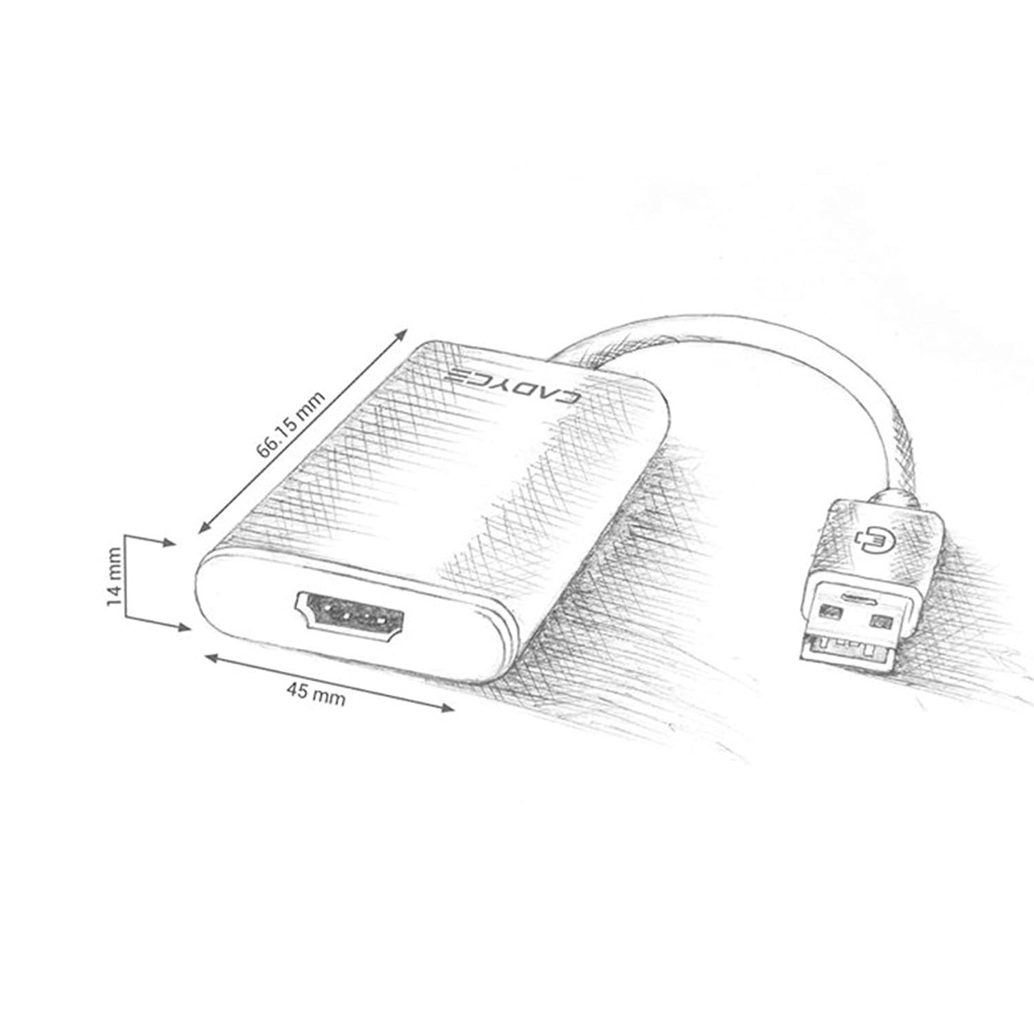 Cadyce USB 3.0 to HDMI Adapter with Audio, Multi-Colored (CA-U3HDMI)