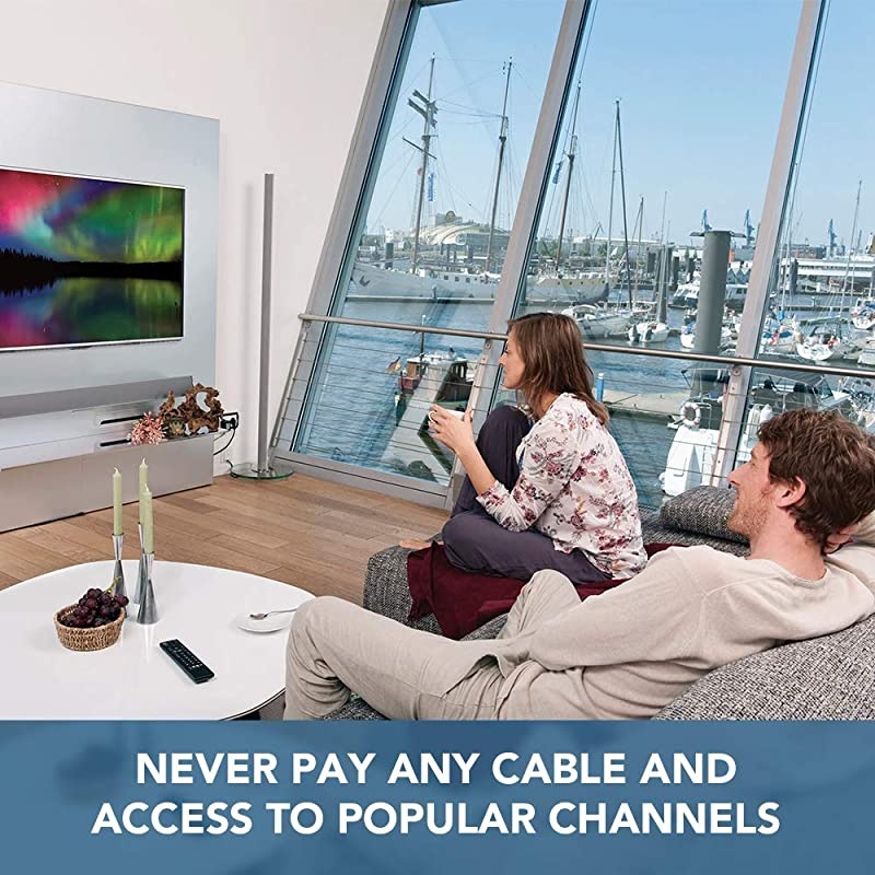 Big BOY HDTV Flat Panel Amplified Antenna for OutdoorIndoor80 Mile MultiDirectional with Amplifier Signal Booster 1080P 4KExtremely High Reception with 40ft Coaxial Cable